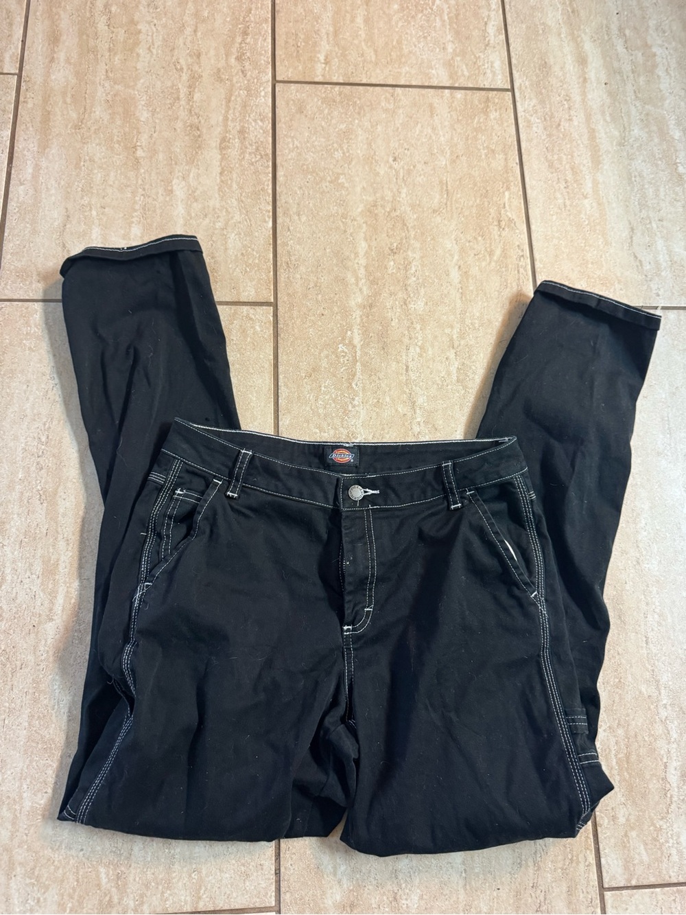 Dickies Women’s Black Skinny Jeans with Contrast Stitching